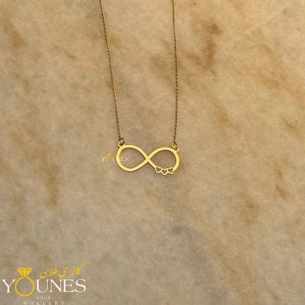 گردنبند بینهایت قلبی طلا